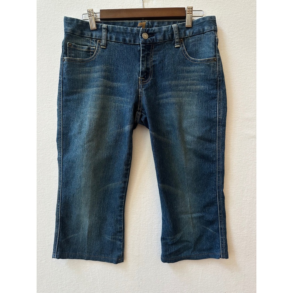 7 For All Mankind Women Blue Denim A Pocket Capri Jeans U130121U-121U Size 30